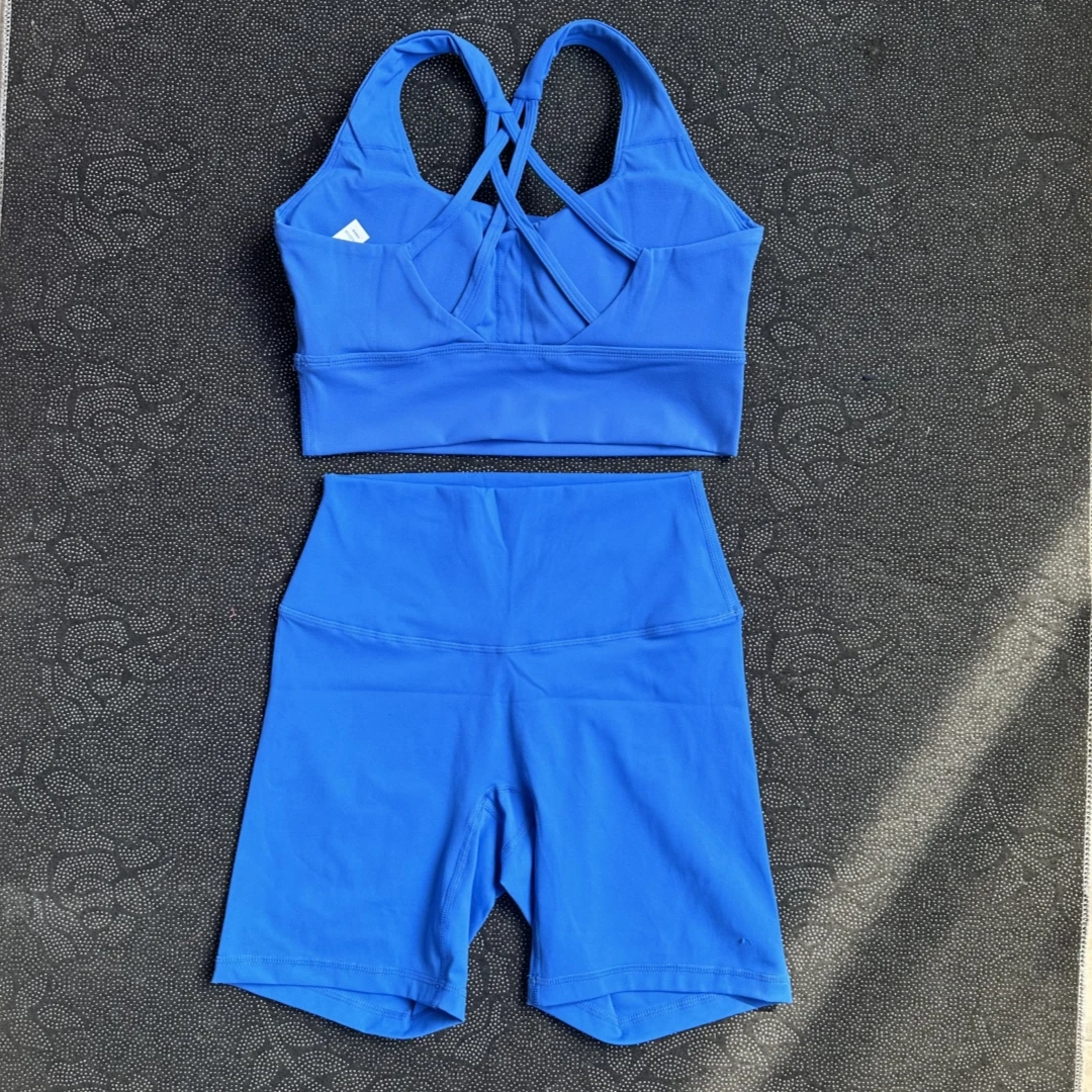 

Solid Color Soft Gym Yoga Set Legging Soft Hollow Out Sport Bra Tracksuit Women Gym Suit Comprehensive Training Jogging Athletic