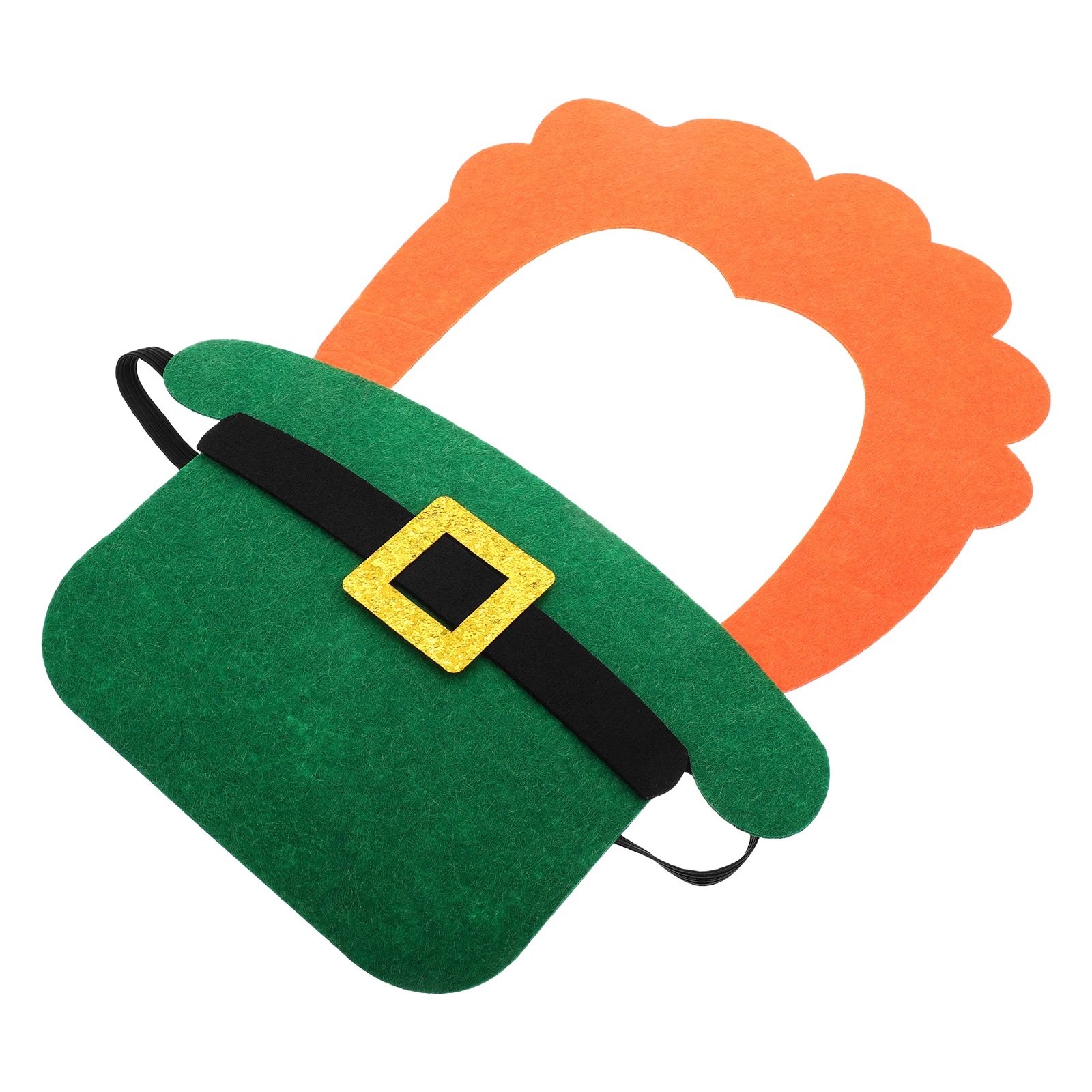 

1Set St Patrick's Day Party Supplies Green Top Hat Shamrock Fake Beard Self Adhesive Costume Accessories Photo Props