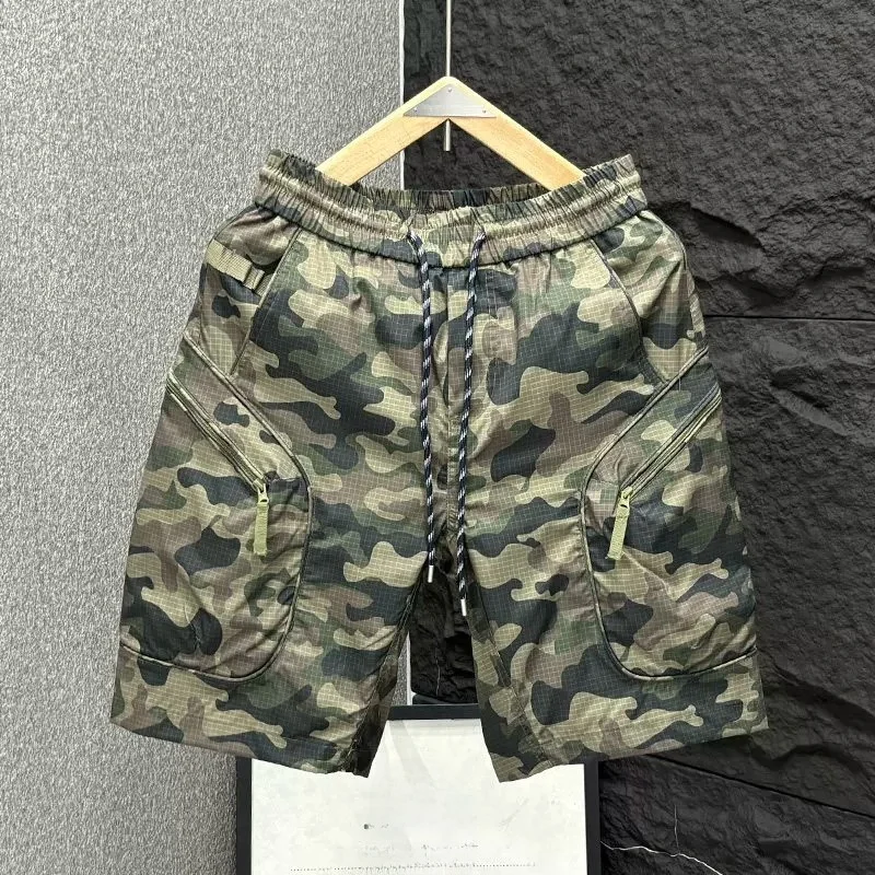 Casual Camouflage Shorts Men's Summer Loose Vintage Workwear Dirt Resistant Four-Five Parts Pants Wear-Resistant Cargo Shorts