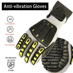 Yingzhao guantes de trabajo antivibración a prueba de golpes, reducción de impacto, protección de seguridad, minero, protección resistente a cortes para trabajadores