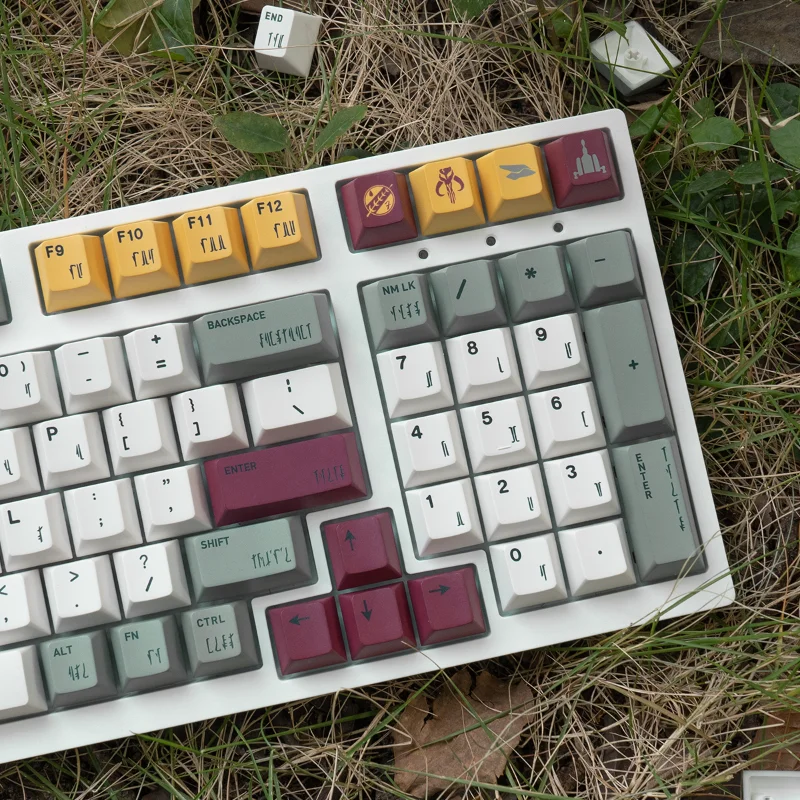 130 klawisze niestandardowe nasadki na klawisze z PBT GMK Hunter Theme Cherry Profile klawisze do klawiatury mechanicznej personalizuj klawiaturę sublimacyjną