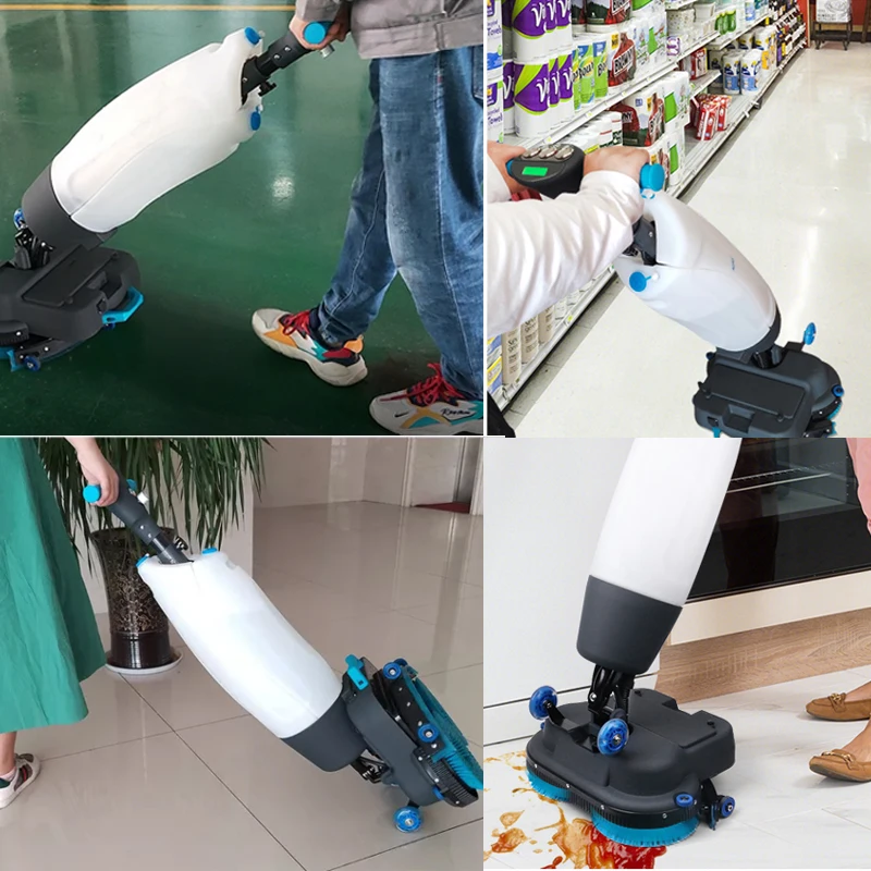 Double Brush Industrial Floor Scrubber Manufacturer Wet and Dry Vacuum Cleaner Cordless Floor Sweeper 14000mah Sweeper Cleaner