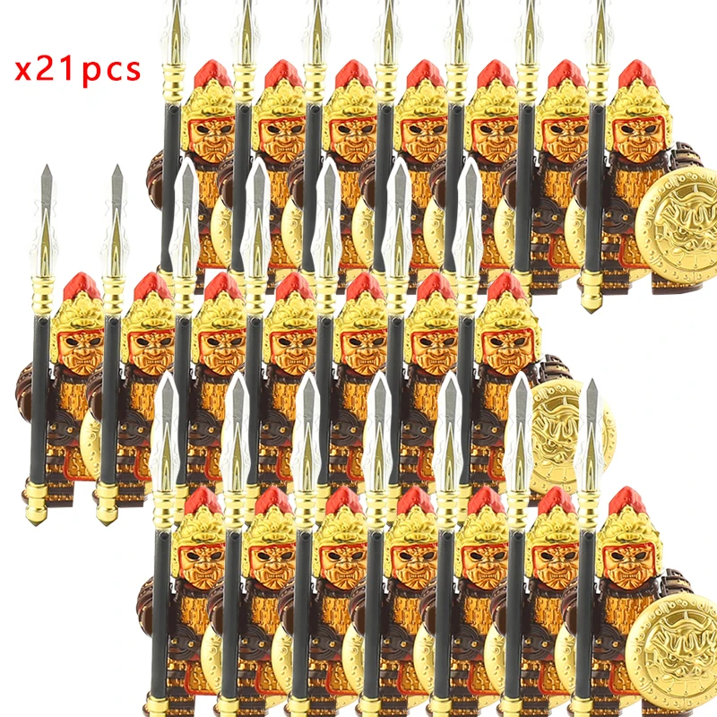 MOC Military Medieval Rome Castle Figures Building Blocks Army Soldiers Shield Sword Weapons Knights Accessories Bricks Toys