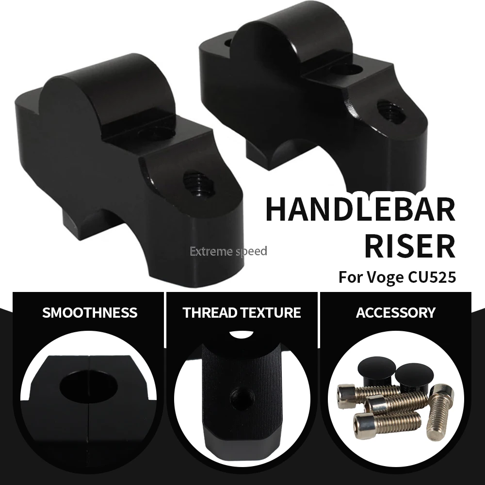 

Handlebar Riser Clamp Adapter For VOGE CU525 CU 525 Motorcycle Accessories CNC Handle Bar Back Moved Heightening Riser Clamp