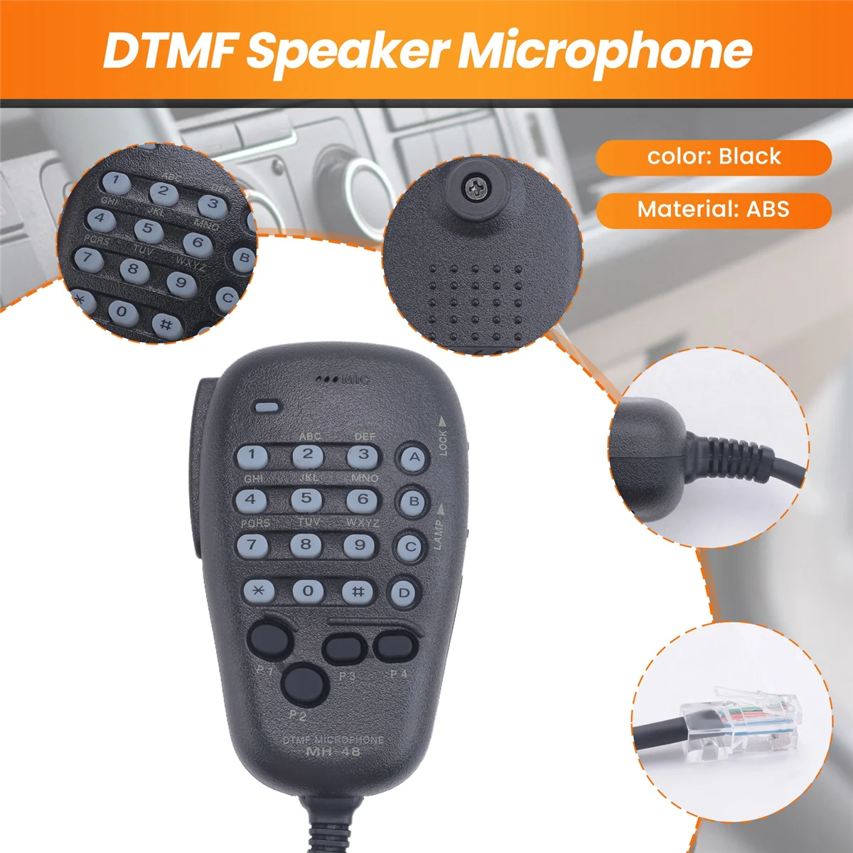 Speaker For YAESU MH-48 MH-48A6J DTMF Speaker Microphone for FT-8800R FT-8900R FT-7900R FT-1807 FT-7800R FT-2900R FT-190