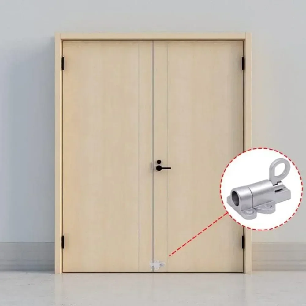 2Pcs Spring Latch with Screws Bolt Latch Lock Spring Latch Lock Automatic Spring Latch Pull Ring Door Bolt  for Windows Door