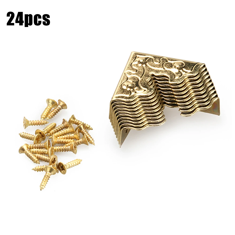 Antique Furniture Metal Crafts Corner Foot, 25mm, Retro Design, Protects Jewelry Box and Wood Case, Iron Material