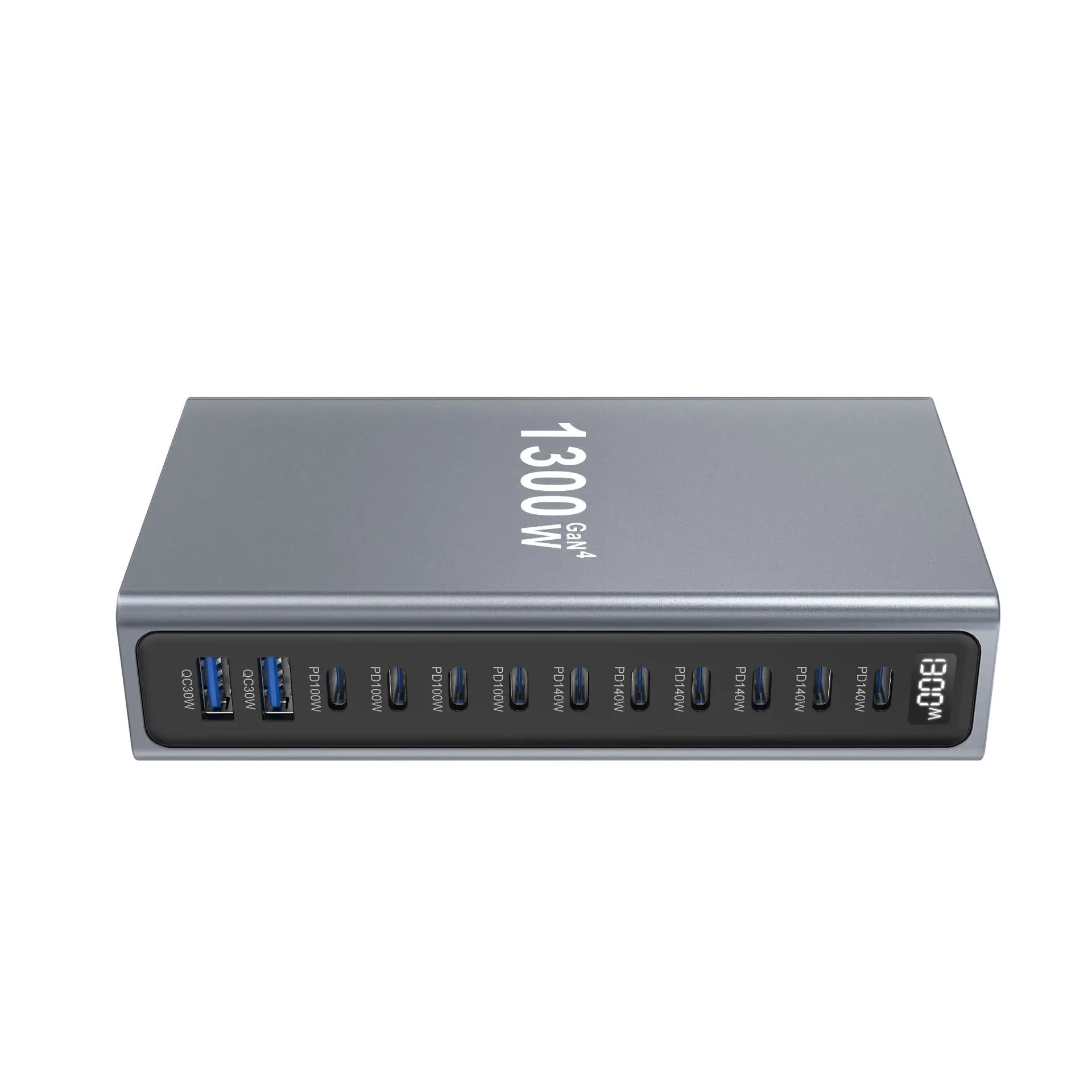2026 Hot 1300W GaN Fast Charger Station Adapter Multi Port PD3.1 USB Type C Hub 12-Port Desktop Charging for Phone & Tablets