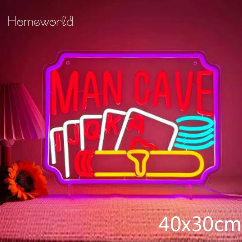 

Man Cave LED Neon Sign USB Dimmable Neon Light Sign for Man Cave Casino Gameroom Bar Cafe Birthday Party Gift Wall Decor