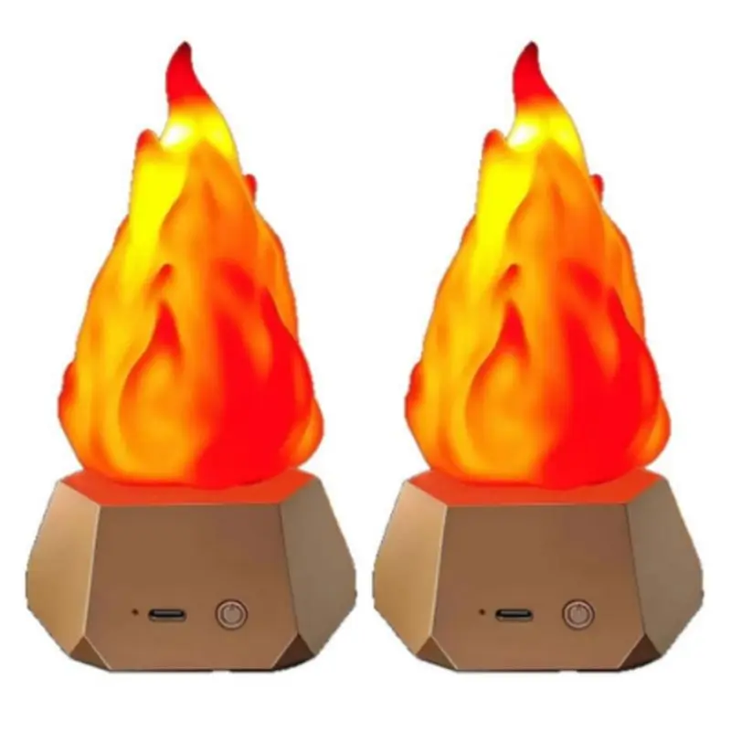 ABKW-Bundle Of 2 LED Flame Lamps For Scenic Garden Enhancement And Campsite Atmosphere, Perfect For Table Settings