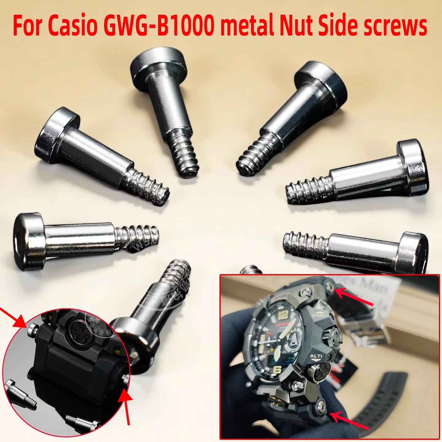 For Casio GWG-B1000-1A/EC3A Watch metal Nut Side screws 3rd Generation gwg-b1000 Stainless steel screws rod Bracelet accessories