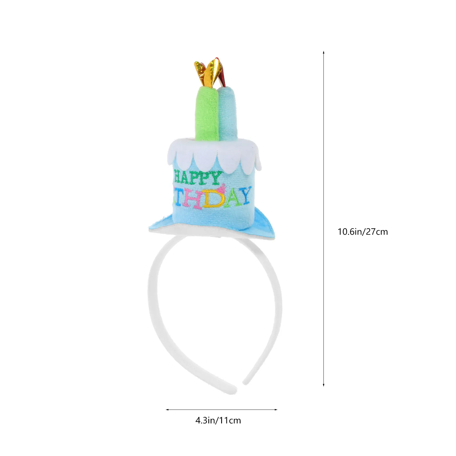 Happy Birthday Cake Candles Headband Blue Fabric Wrapped Band Party Hair Accessory Women Girls Fancy Dress Hat Cute Celebration view 6