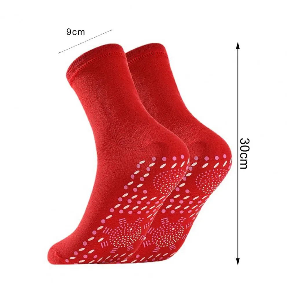 3/6Pairs Mid-tube Non-slip Relieve Fatigue Stretchy Floor Socks Unisex Tourmaline Self-Heating Massage Warm Socks Cold Resistant