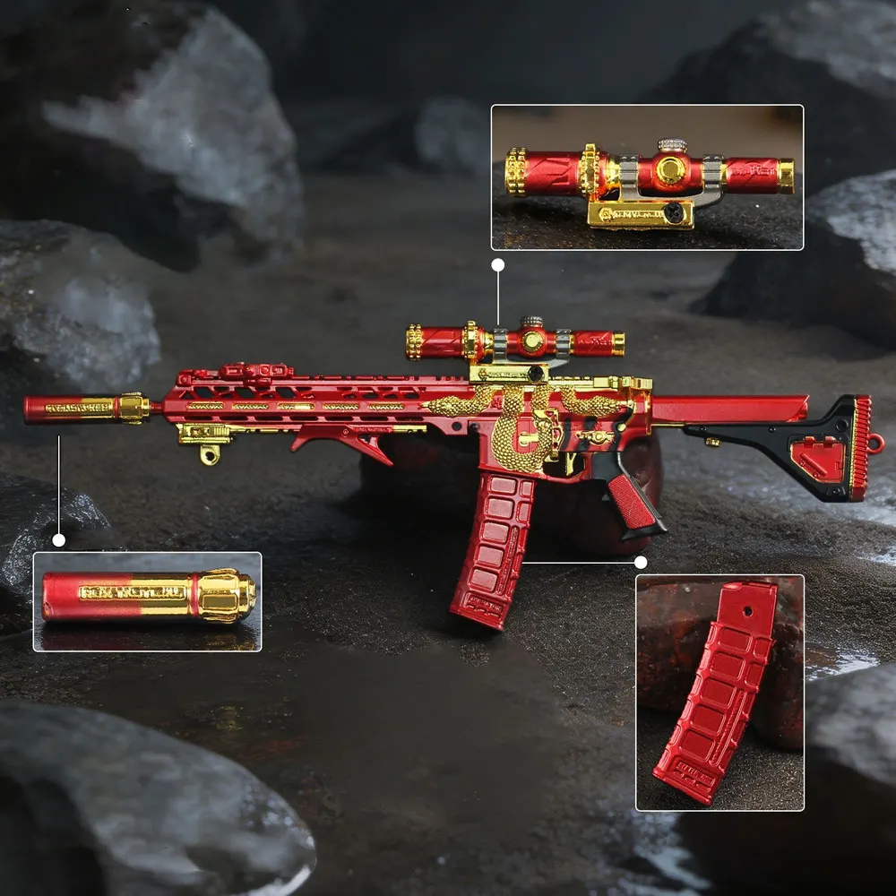 

22cm Detachable "Snake" M4A1 Alloy Mini Gun Model Collectible Game Periphery Toy Action Figures Kids Creative Gifts ZG615