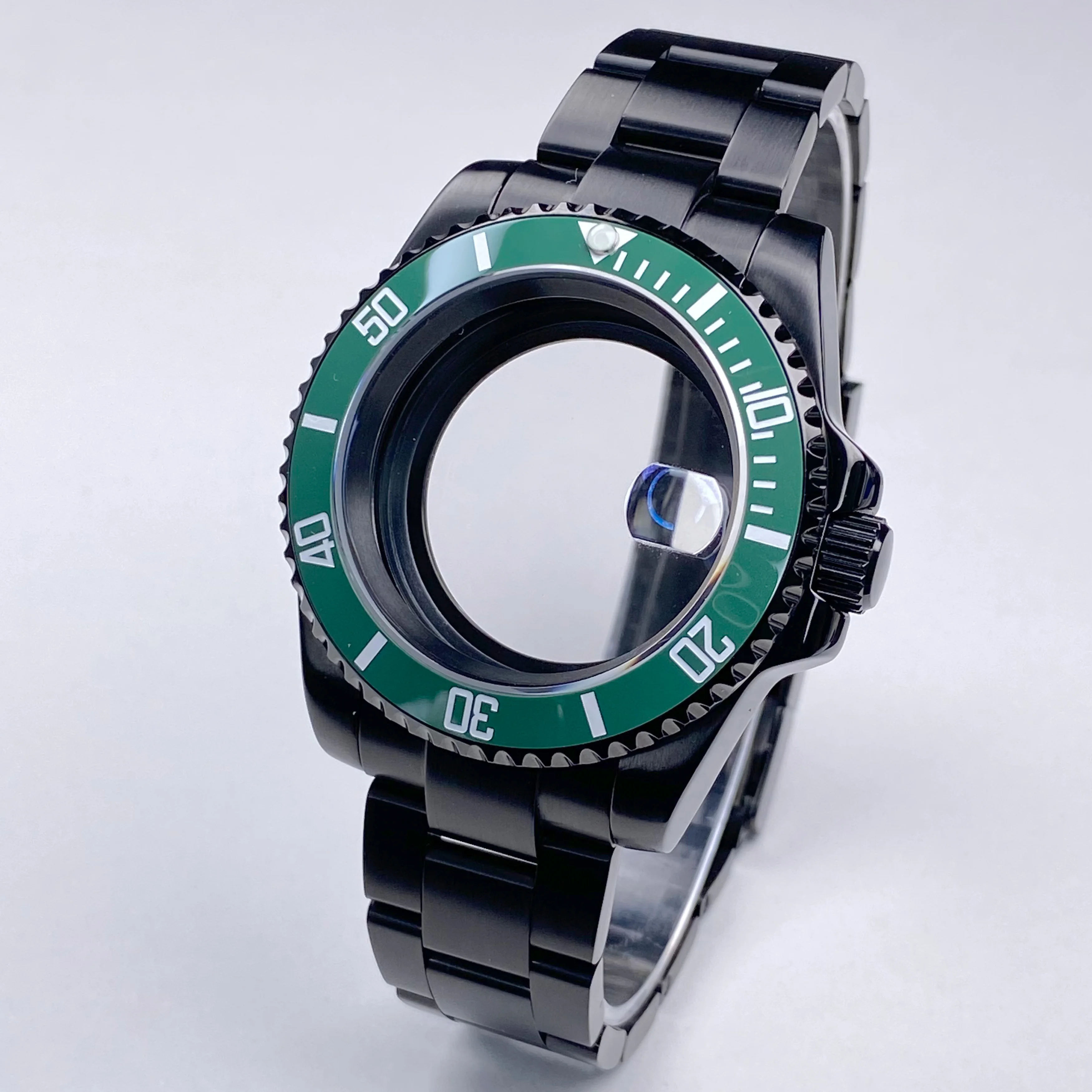 NH34 watch Case 40MM Watch Accessories With Strap Sapphire Crystal Waterproof for GMT/SUB NH35 NH34 NH36 Movement 28.5 Dial