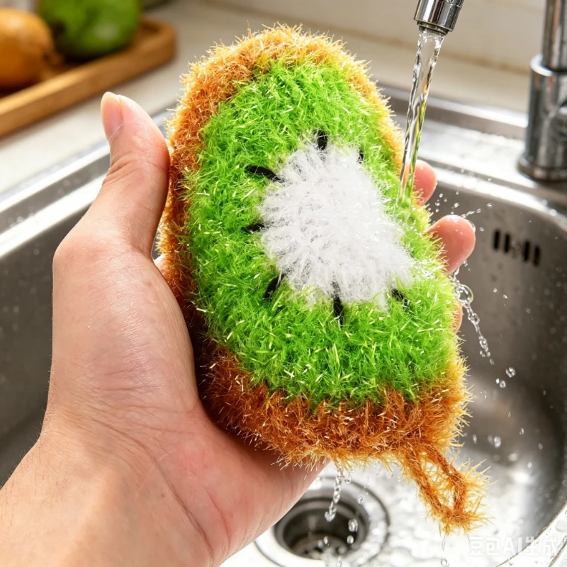 Kitchen Sponge Scrubber Set 1 3 5 Pcs Non Scratch Fruit Shaped Acrylic Dish Cloth Cute Cartoon Kitchen Gadget