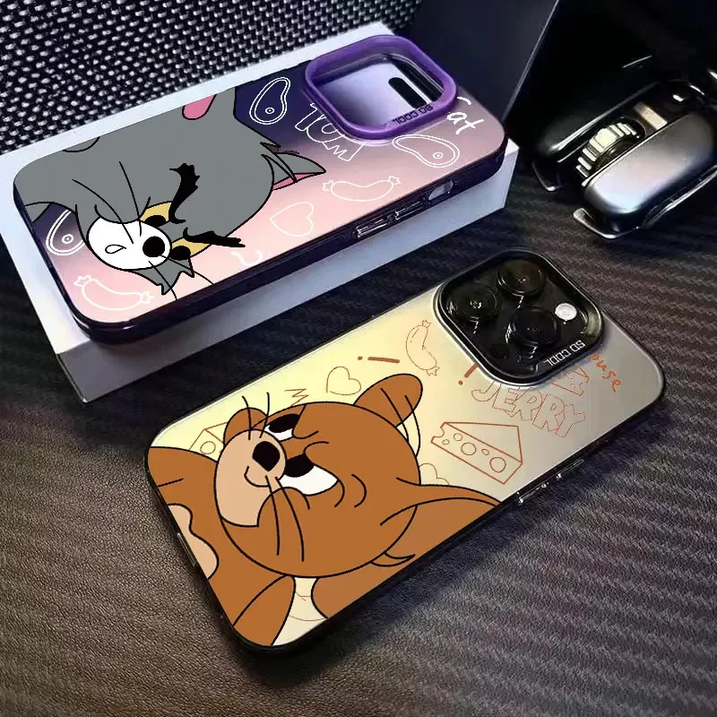 New Cute Tom And Jerry Angry Phone Case For iPhone 16 15 14 12 11 13 Pro Max X XS XR 7 8 Plus SE2 Colored Silver Back Hard Cover