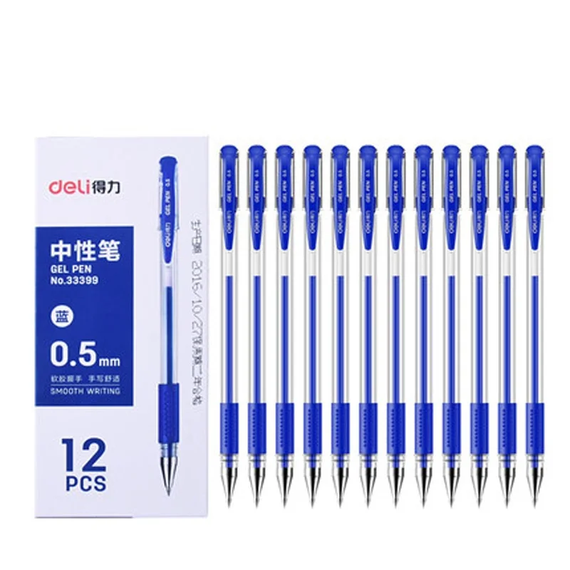 Deli 0.5mm Gel Pen Student Exam Write Smooth School Office Supply Stationery 3 Colors