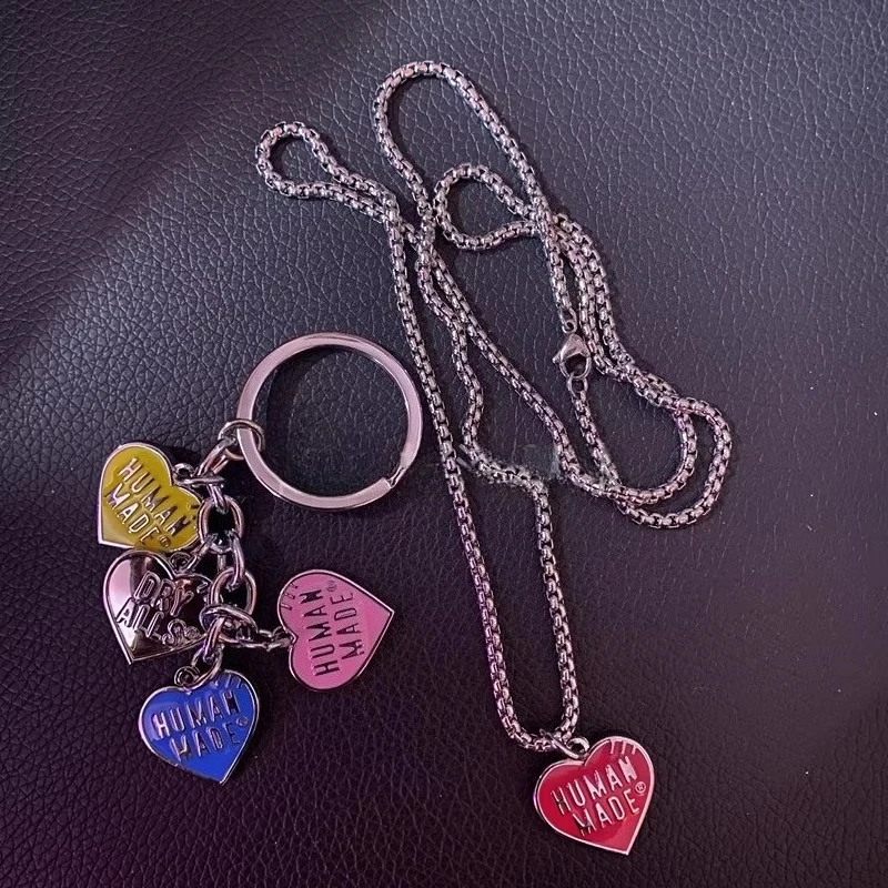 

Correct HUMAN MADE Five Color Love Keychain 20SS Huang Zitao Same Style Pendant Nigo