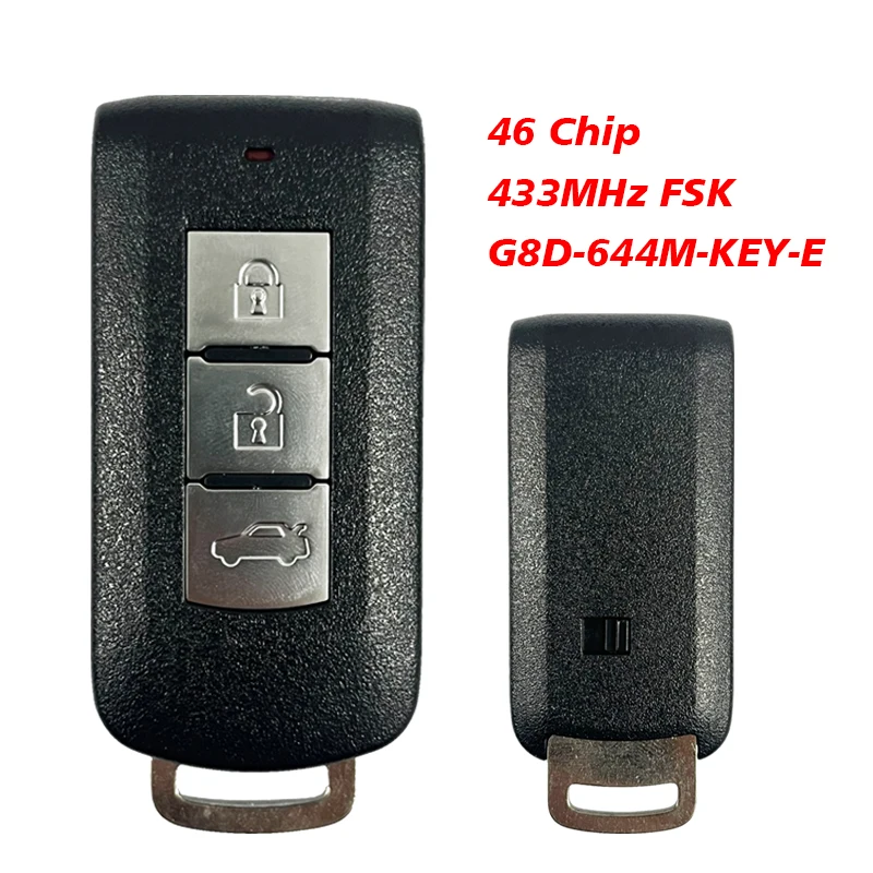 CN 011002   3-przyciskowy zdalny kluczyk Smart 433 MHz FSK do Mitsubishi ASX Lancer Outlander z chipem PCF7952A G8D-644M-KEY-E