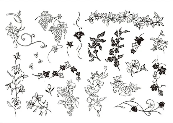 2023 News vine flower stamp Clear Stamps for Scrapbooking Transparent Silicone Rubber DIY Photo Album Decor   715