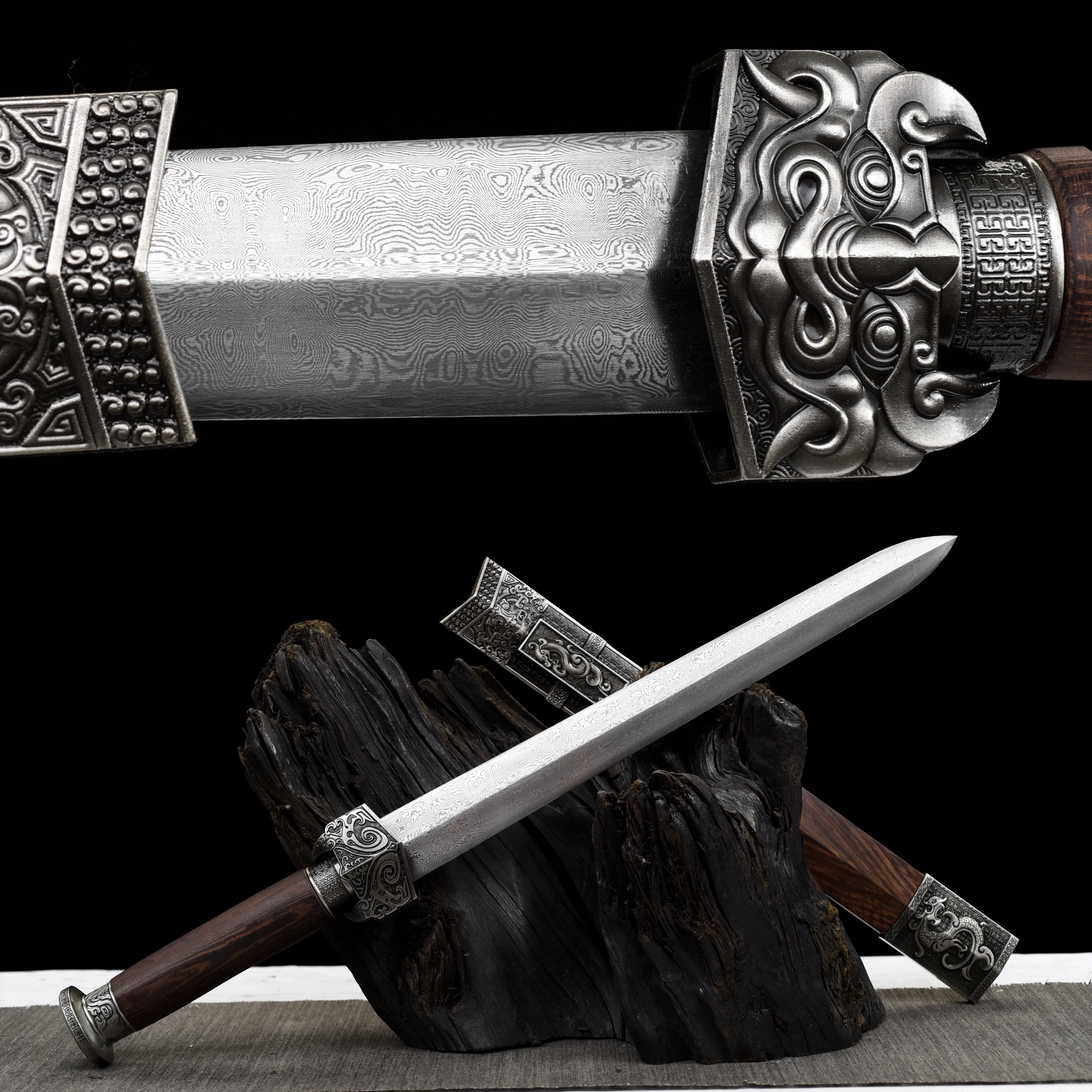 

Medieval Qin Sword, Chinese hero film, replica of real sword,samurai sword katana, Damascus steel, sharp weapons, ninja training