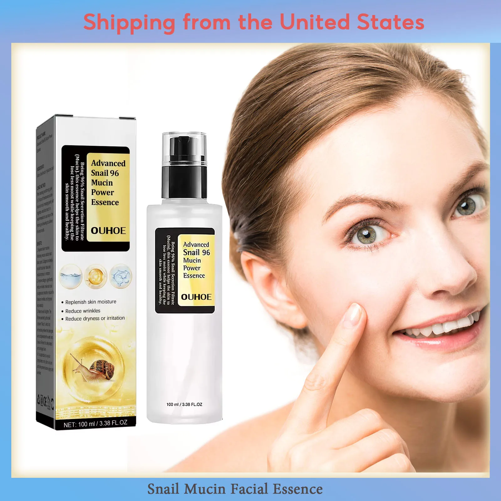 Anti-Wrinkle Snail Mucin Essence Face Cream Repairing Lift Firm Anti-Aging Fade Fine Lines Acne Treatment Brightening Skin Care