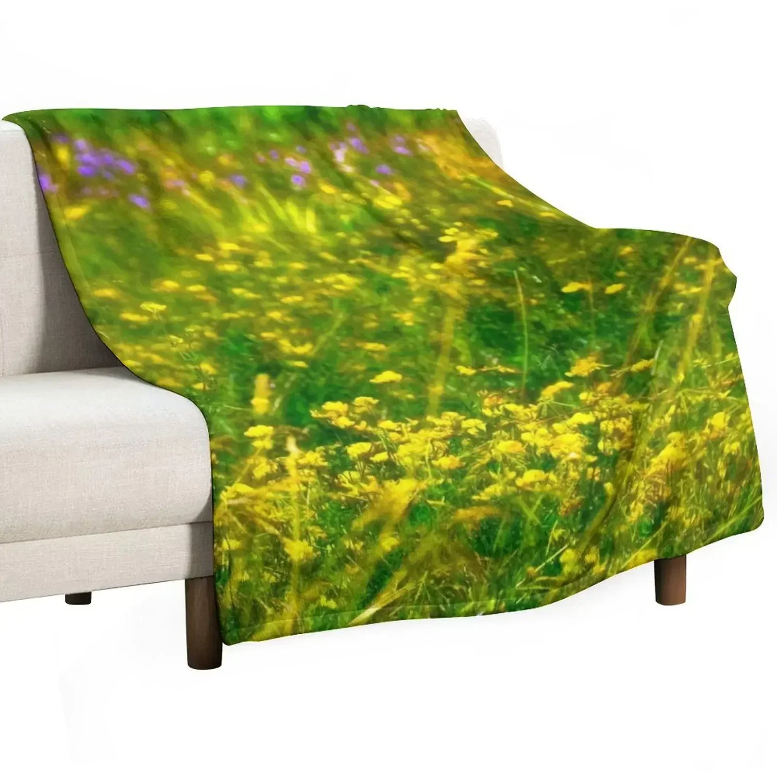 Meadow Afternoon, Photographic Impression Native Plants Throw Blanket Plaid Picnic sofa bed Thin Quilt Blankets For Bed Blankets