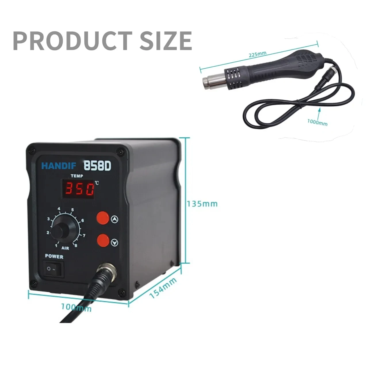 858D Soldering Station Rework 110V/220V Digital Display Adjustable SMD Rework Hot Air Gun Desoldering Heat Gun Welding Tools