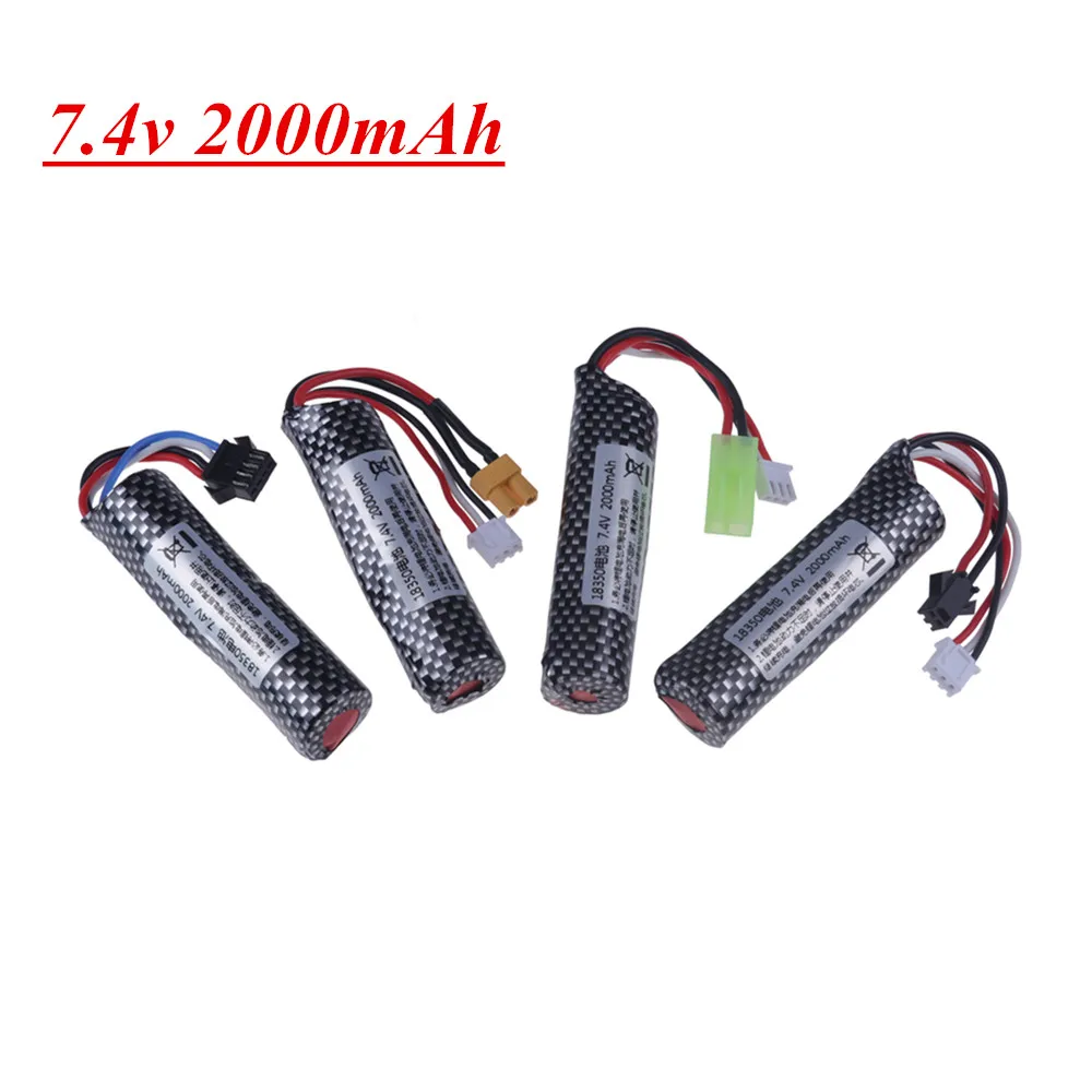Batería de iones de litio 18350 2s 7,4 V 2000mAh para pistola de juguetes de agua airsoft eléctrica/Rifle de bola de salpicaduras automático Paintball/Pistola de Airsoft