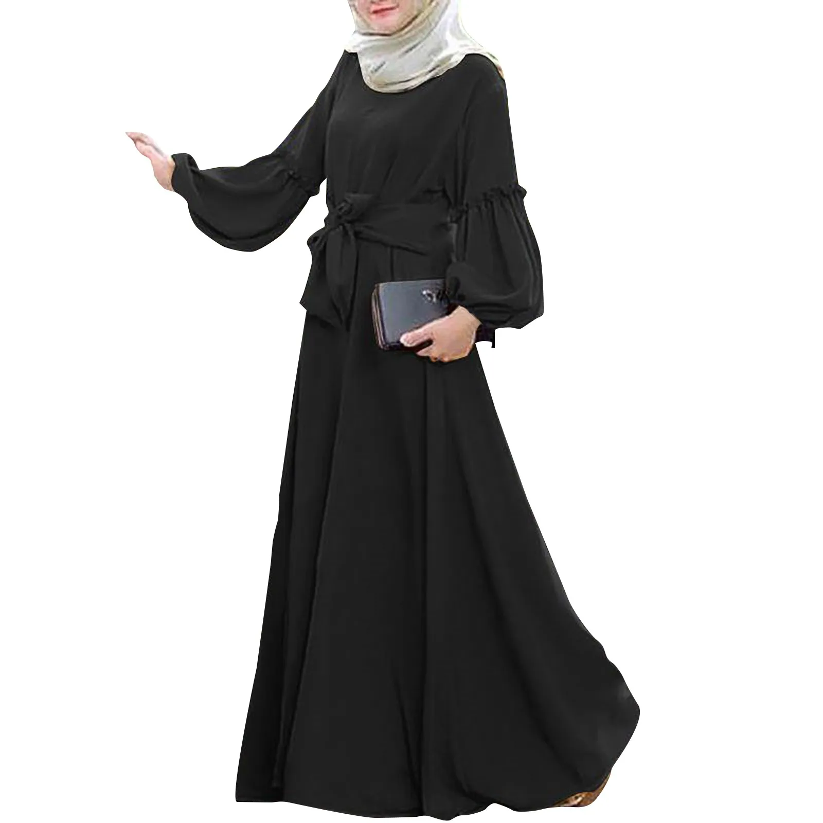 라마단 이드 이슬람 Abaya 두바이 Abayas 여성용 Kaftan 겸손한 드레스 이슬람 Marocain Femme 긴 소매 이슬람 드레스