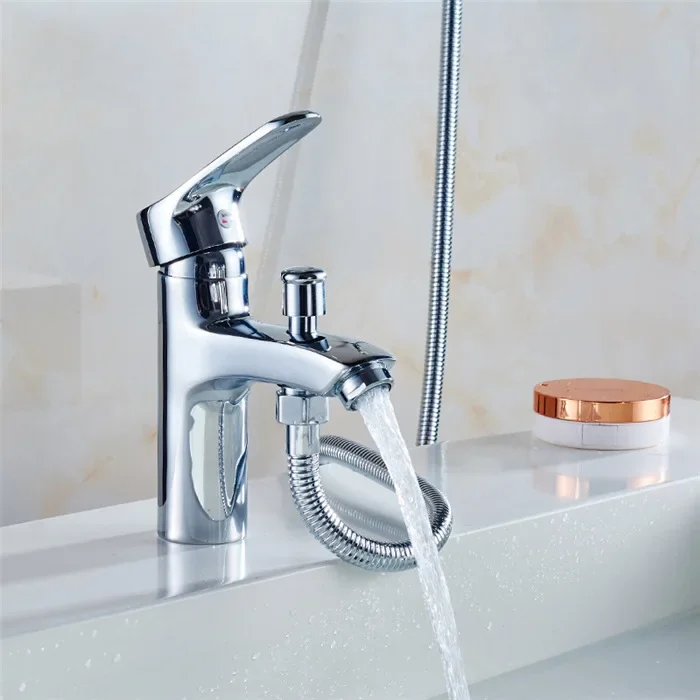 

Смеситель для раковины с одним отверстием, хромированный, многофункциональный, для ванной комнаты, настольный, аксессуары для ванной