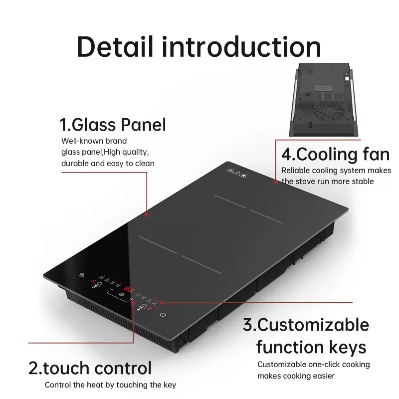 ذكي 220 فولت مزدوج الموقد لوح تسخين طباخ التعريفي 3000 واط موقد الموقد الذكي مع المدمج في التثبيت #4