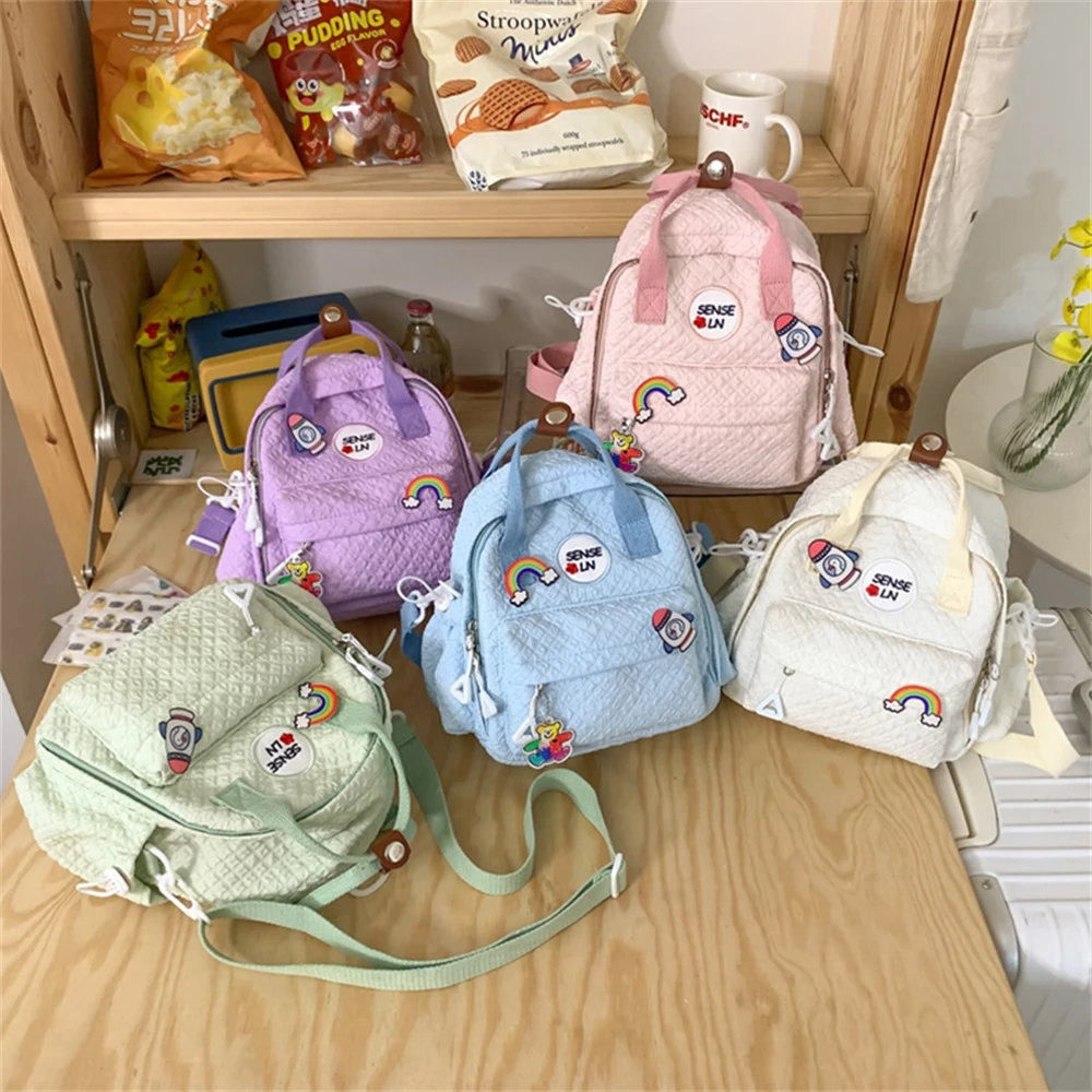 New Small Student Bag Quality Nylon Solid Color Ladies Backpack Fashion Multifunctional Women Travel Bags Mochilas De Mujer Sac