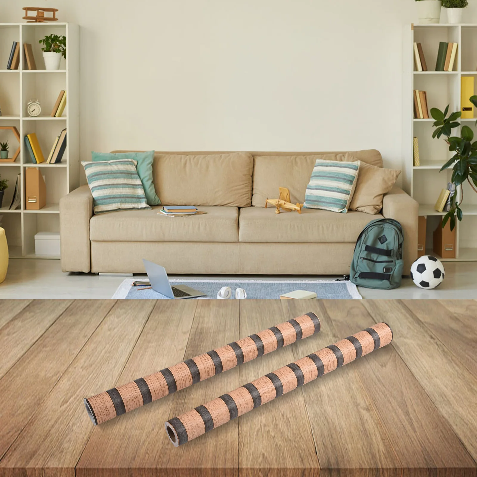 Wood Grating Wallpapers Self-Stickers Removable Peel And Sticker Countertop Cabinet Vinyl Waterproof Home Decoration Stickers