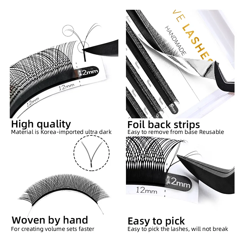 LOVE LASHES YY Shape Lash Fake Natural Eyelash Extensions C/D Brazilian Volume Fan Lash Hand-woven Cilios YY Double Tip Lashes