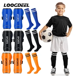 Loogdeel Football Shin Protection Board Sports Sock Set Anti Slip Over Knee Tube Socks Soccer Anti-collision Calf Legging Guard