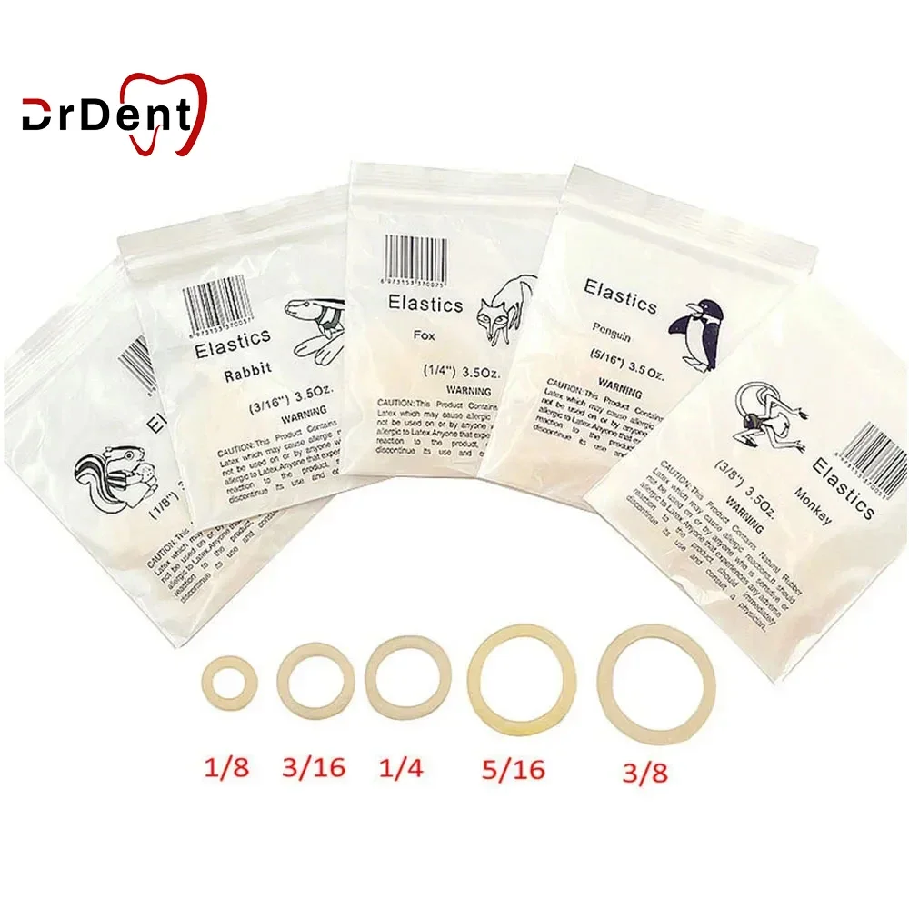 Dental ZOO PACK Elastics Orthodontic Ties 500pcs  Rubber O-ring BandLatex Braces Ligatures Ties  For Bracket Brace Archwire Chip