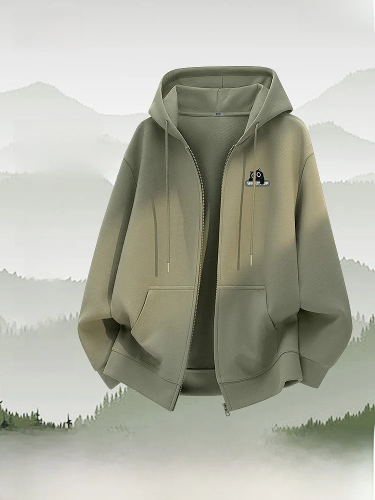 

Мужская толстовка Snow Mid Flng: Новинка Весны, Свободный Повседневный Топ, Открытый Кардиган-Куртка, Удобный Дизайн с Длинным Рукавом и Молнией, Хлопок