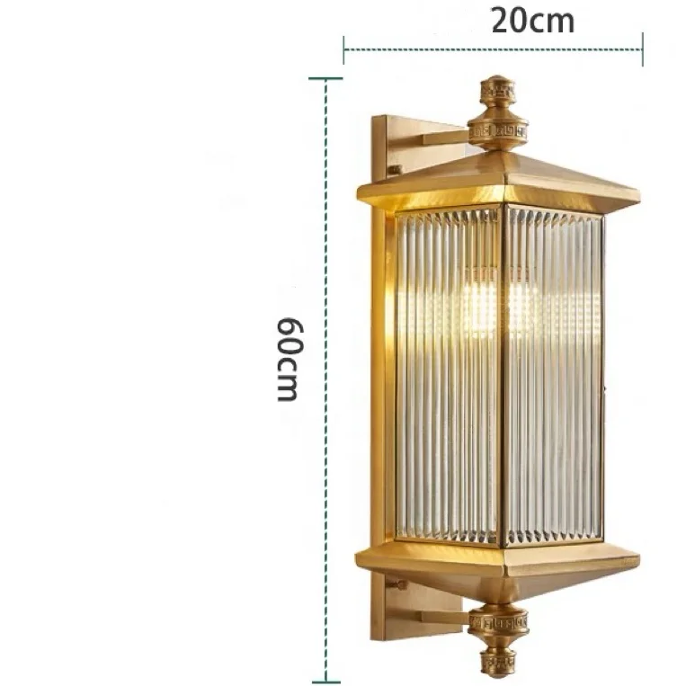 Outdoor Brass Class Simple Wall Lamp Modern Waterproof Outdoor Long Strip Led Wall Lamp