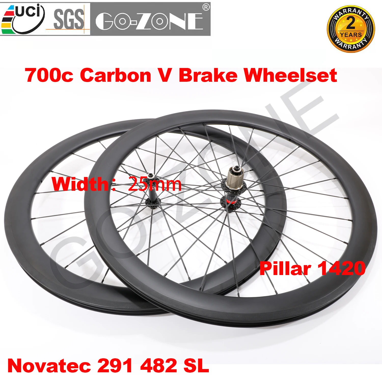 Carbon 700c Wheelset Rim Brake Clincher Tubeless Tubular High TG 255°C Novatec291 482SL Pillar 1420 Carbon Road Rim Brake Wheels