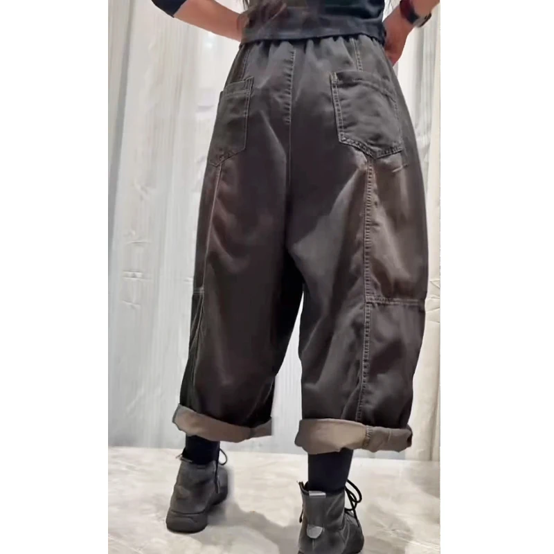 Masss Wasss 2026 Spring Womens Vintage Denim Wide Leg Pants Korean Fashion Loose Jeans Ladies Classic Casual Embroidery Trousers
