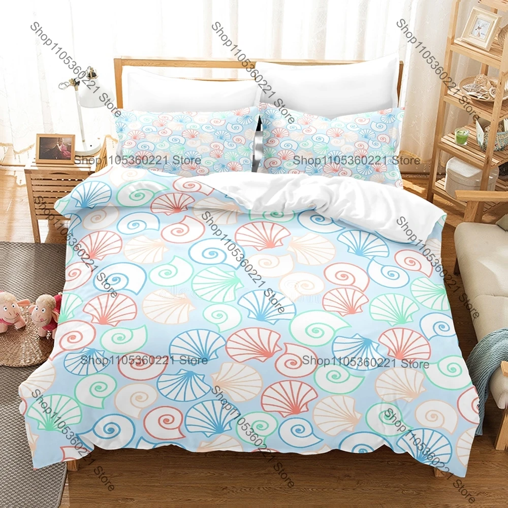2026 Cartoon Shell Bedding Set Single Twin Full Queen King Size Bed Set Adult Bedroom Duvetcover Sets Anime Bed Sheet Set