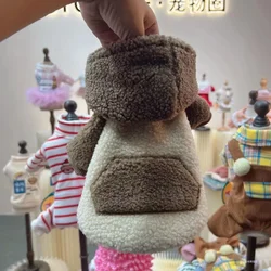 Pet Thick Warm Lamb Fleece Coat Pet Clothes Cat Dog Teddy Bear Autumn/Winter Hoodie Designer Dog Clothes Dogs Hoodies