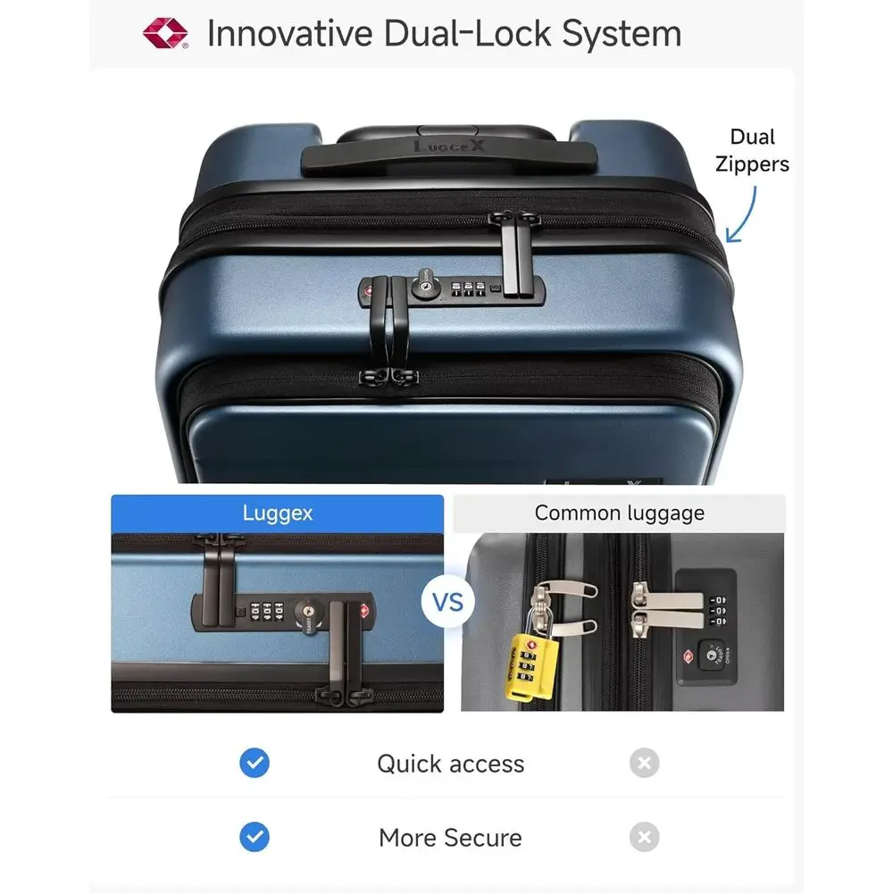 Mala de policarbonato expansível de 20 polegadas com bolso frontal, bagagem de mão, série FLO5, marrom-preto