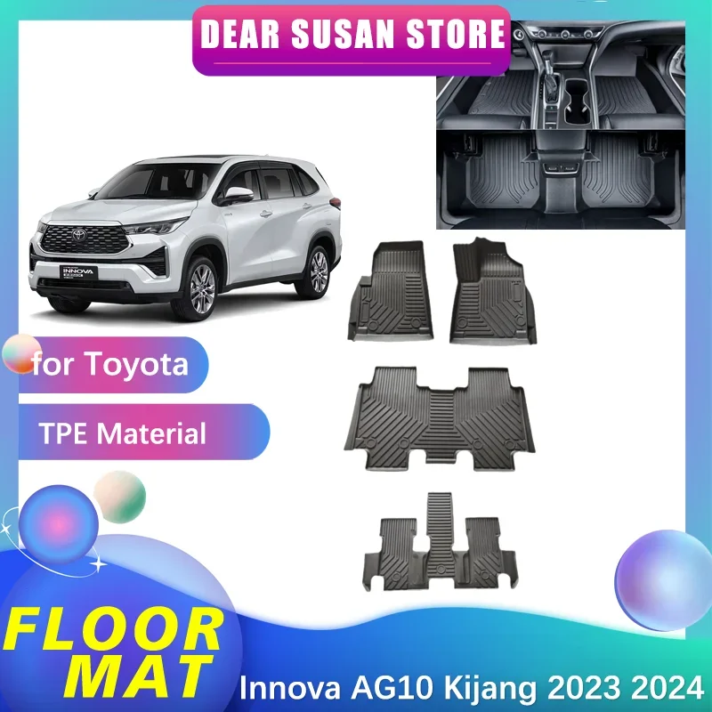 

Car Floor Mat for Toyota Innova AG10 Kijang Zenix 2023 2024 Foot Parts TPE Interior Liner Carpet Pad Custom Cover Rug Accessorie