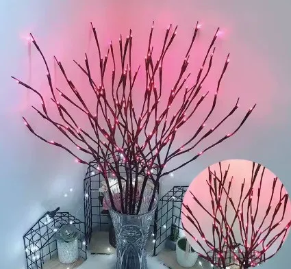 Battery-Powered LED Christmas Tree Branch Light-Bendable,Simulated Tree Branch Light String, Multi-Color, Home Party Vase Decor