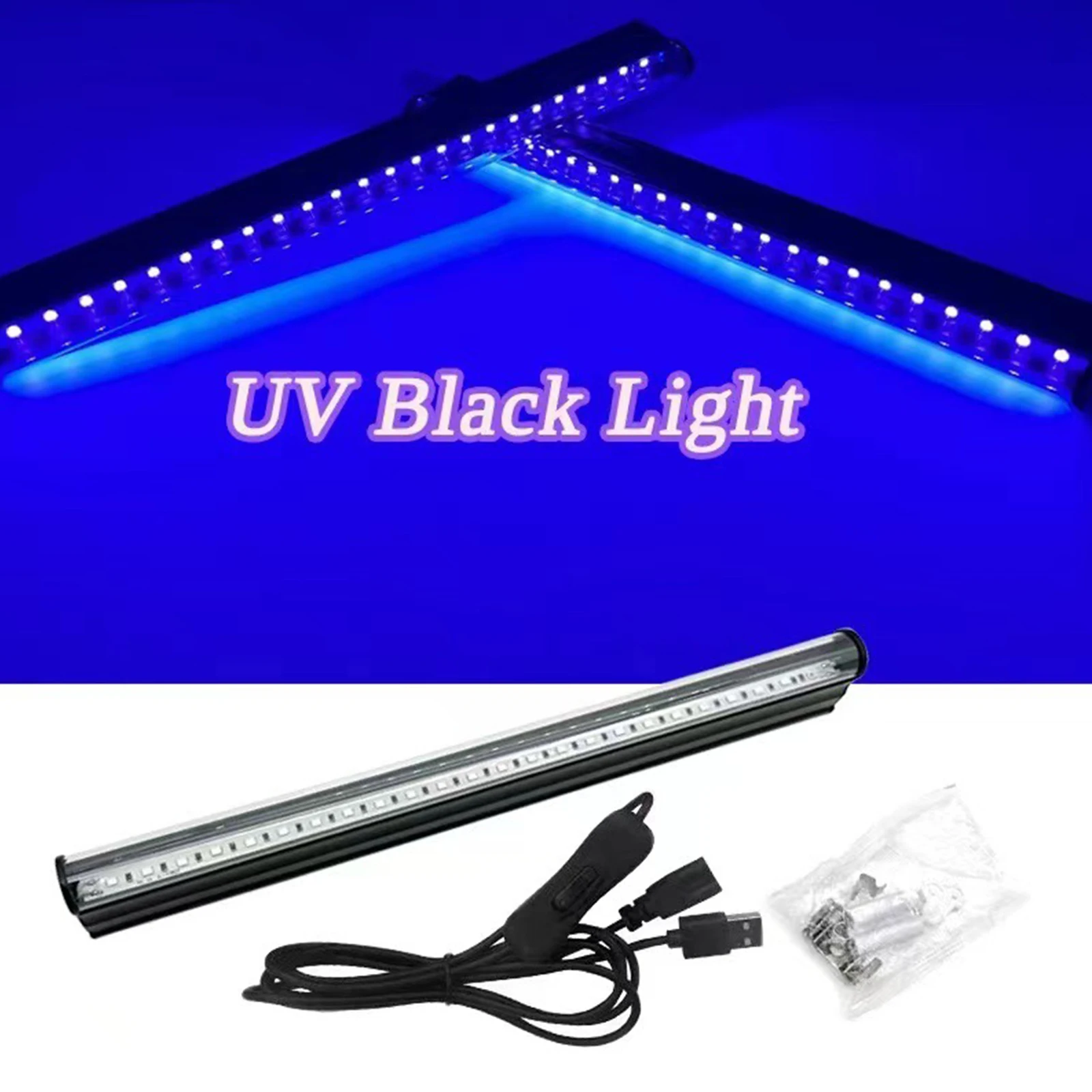 2 Packs LED UV Blacklight UV Lamp Bar Stage Blacklight Tube Portable UV Light for Fluorescence Detection LED Party Light