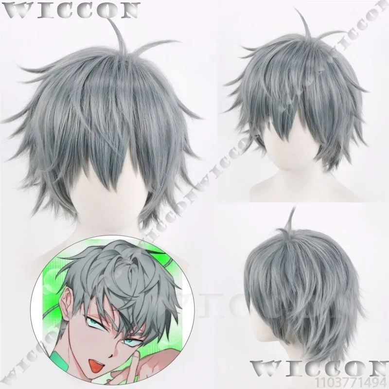 Peruka Till Anime Alien Stage Cosplay Nowa Srebrnoszara Męska Idol Scena Pokaz Comic-Con Boże Narodzenie Halloween Party Personalizowana — zdjęcie 7