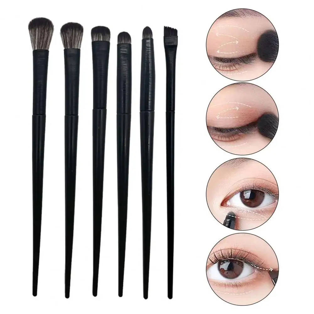 6 Pçs/Set Maquiagem Escova Liberação Pó Uniformemente Soft Nylon Cerda Multipurpose Eye Liner Eye Shadow Brush Set para maquilhador